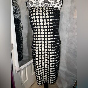 The Limited Black and Cream Polka Dot Midi Dress